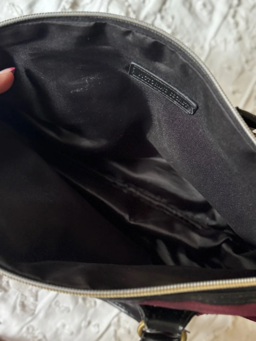 Victoria's Secret Burgundy Satchel with Black Handles